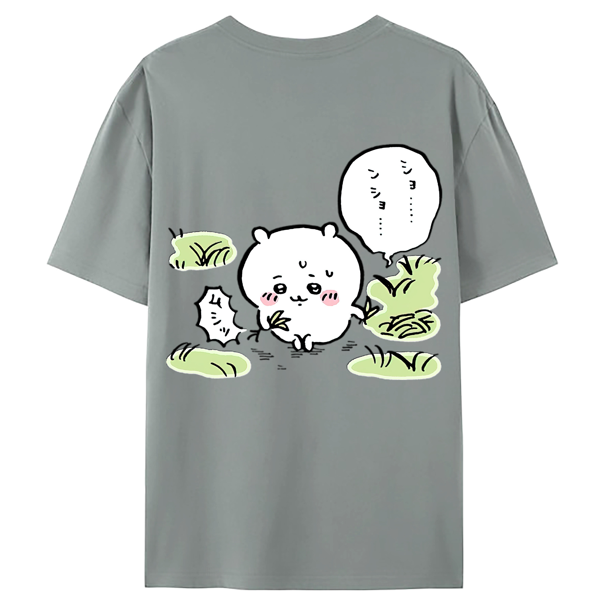 （画像用） ちいかわ ちいかわ Chii-kawa chiikawa 綿100％ メンズ半袖Tシャツ（バックプリント） 通気性